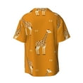 thumbnail image 6 of PAYOHTO Giraffes Animal Savanna Mens Hawaiian Casual Short-sleeved Shirt Tropical Summer Beach Button Down Shirts, 6 of 7