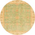 thumbnail image 1 of Ahgly Company Tapis d'Intérieur Rond Abstrait Jaune Oriental, 7 Pieds Rond, 1 of 6