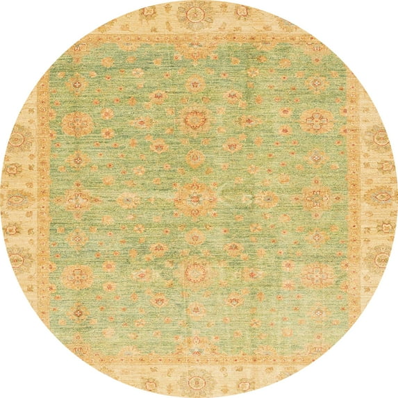 Ahgly Company Machine Washable Indoor Round Abstract Bee Yellow Area Rugs, 5' Round