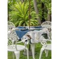 thumbnail image 3 of Outdoor Tablecloth with Umbrella Hole for Patio/Picnic/Party/Camping, White Magnolia Waterproof Table Cloth Round Cover Washable, Spring Floral Blossom Flowers Plants Light Blue (Dia 54"), 3 of 8