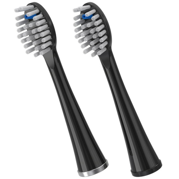 Waterpik Genuine Full Size Replacement Brush Heads for Sonic-Fusion Flossing Toothbrush SFFB-2EB, 2 Count Black
