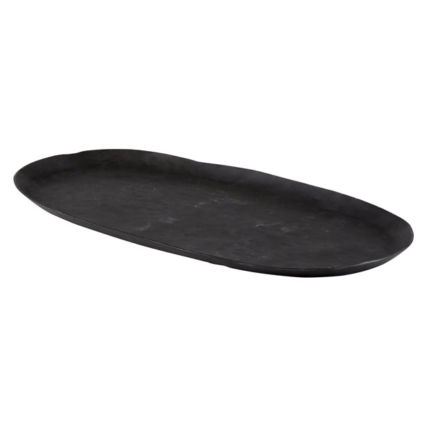 14" Black Unique Large Iron Oval Serving Tray