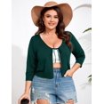 thumbnail image 6 of Yesfashion Women's Plus Size Short Sleeve Knit Cardigan Lightweight Lace-Up Front Open Sweater Cardigans, 6 of 7
