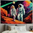 thumbnail image 2 of Shiartex  Funny Space Astronaut Alien Tapestry for Men Guys Bedroom, Cool Trippy Universe Planet Art Tapestries Wall Hanging College Dorm Boys Room Decor  40x30inch, 2 of 6