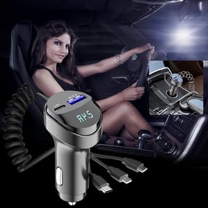 Chmadoxn Home Appliances Car Charger PD Fast Charger Three Adapters Charging Plug Charging Cable High Power Smart Dual USB Car Charger Charging Cable