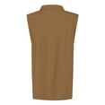 thumbnail image 5 of MIXUE Boho Tops For Women Summer Solid Color Lapel Button Down Sleeveless Sports Casual Vest Pullover Shirts For Women T Shirts Sportswear,Brown,S, 5 of 5