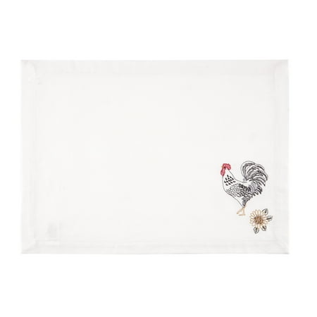 

Parisian Rooster Embroidered Cotton Placemat Set of 6