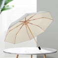 thumbnail image 2 of QLEICOM Portable 41.3 x 37.4 x 22.1 IN Travel Umbrella Windproof Compact Auto Umbrella with 99% UV Resistant Vinyl Coating, Double Layer Titanium Plastic 8 Rib Aluminum Alloy Folding Umbrella White, 2 of 7