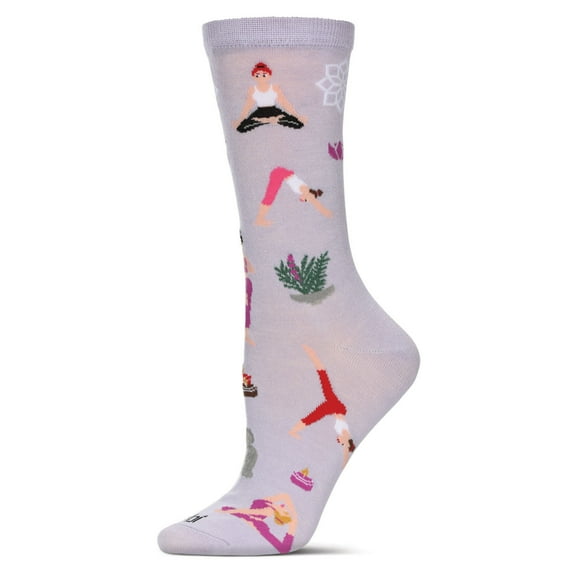 MeMoi Women's Yoga Rayon From Bamboo Crew Socks - Womens - Female, 9-11, Lavender