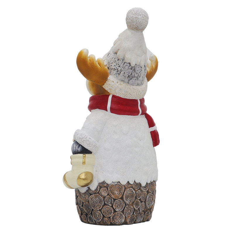 Christmas Reindeer Resin Sculture w LED Lights