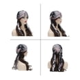 thumbnail image 2 of DLAPL Chemo Headwear for Women Head Scarf Lightweight Turban Headwraps Beanie Skull Cover Cap, Leaves Pink Black, 2 of 5