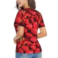 thumbnail image 2 of Goofa Strawberry Red Pattern Women's Slim-Fit Short-Sleeve V-Neck T-Shirt,Classic-Fit Short-Sleeve V-Neck T-Shirt-3X-Large, 2 of 5