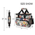 thumbnail image 3 of FORMRS Insulated Cooler Bag 24 Cans Capacity Soft Leakproof Lunch Box with Side Pockets, Red Japanese Floral Pattern, 3 of 7