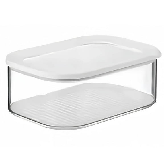 Stackable Fridge Storage Container - Lunch Meat and Cheese Organizer, Cold Storage Bin with Lid for Ham and Deli Items - B