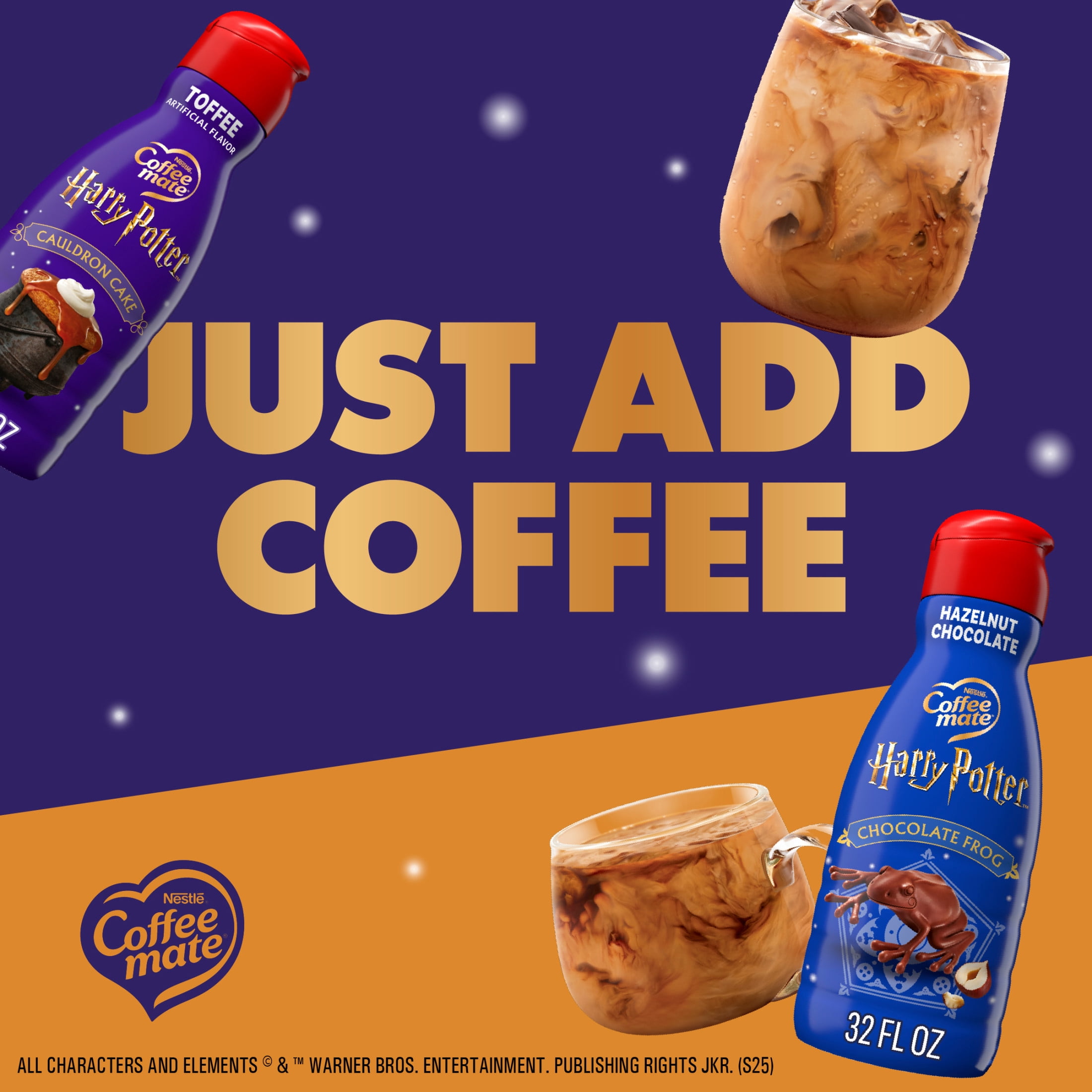 Coffee mate Harry Potter Cauldron Cake Toffee Flavored Creamer, Non Dairy Liquid Coffee Creamer  32 fl oz