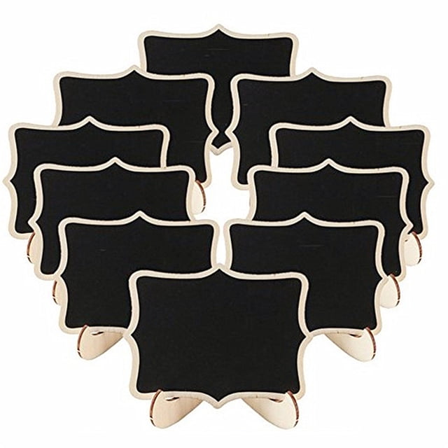 16 mini pizarras de una sola cara para mensajes, adornos, decoración (con forma de encaje).