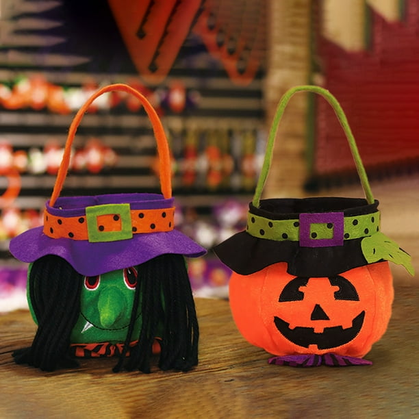 Tarmeek 2PCS Pumpkin Trick or Treat Bags Bulk Halloween Candy Holders