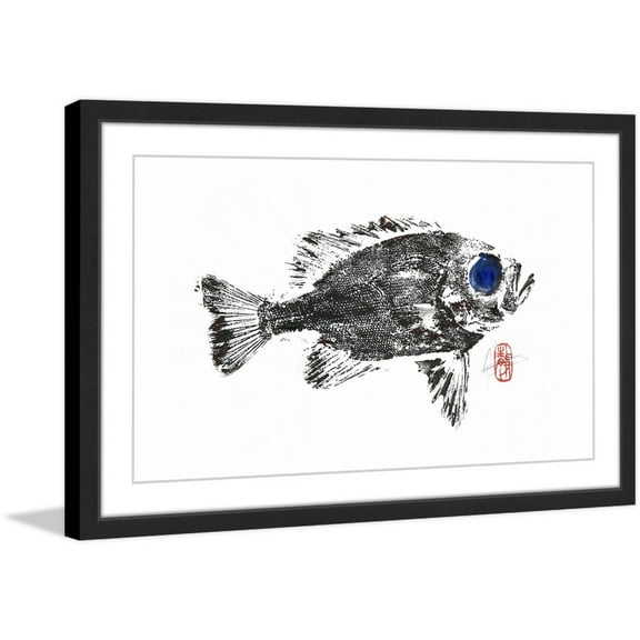 "Squirrel Fish in Black" Framed Painting Print