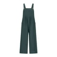 thumbnail image 5 of Idoravan Jumpsuit for Women Clearance Womens Fashion Summer Solid Casual Camis Pocket Sleeveless Suspender Jumpsuit, 5 of 7