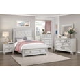 thumbnail image 4 of Nightstand with Pearl White Finish and 2 Dovetail Drawers of Classic Luxury, 4 of 6