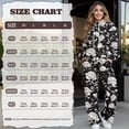 thumbnail image 5 of Renewold Two Piece Lounge Sets for Women Drawstring Turtleneck Pullover Wide Leg Sweatpants Tracksuit Travel Sweatsuits for Women Set Airport Travel Outfits, Elegant Peony Flower Print Black, M, 5 of 7