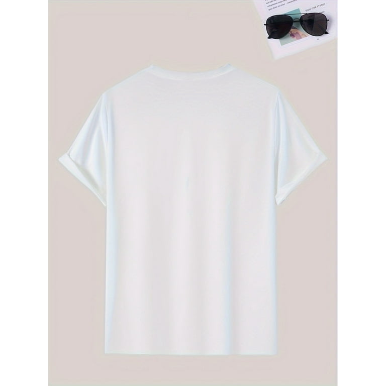 ★WAIKEI★ Love Love Pochaco Short Sleeve T-shirt White YKBE Pochacco Love Chick Pattern Print T-shirt, Round Neck Short