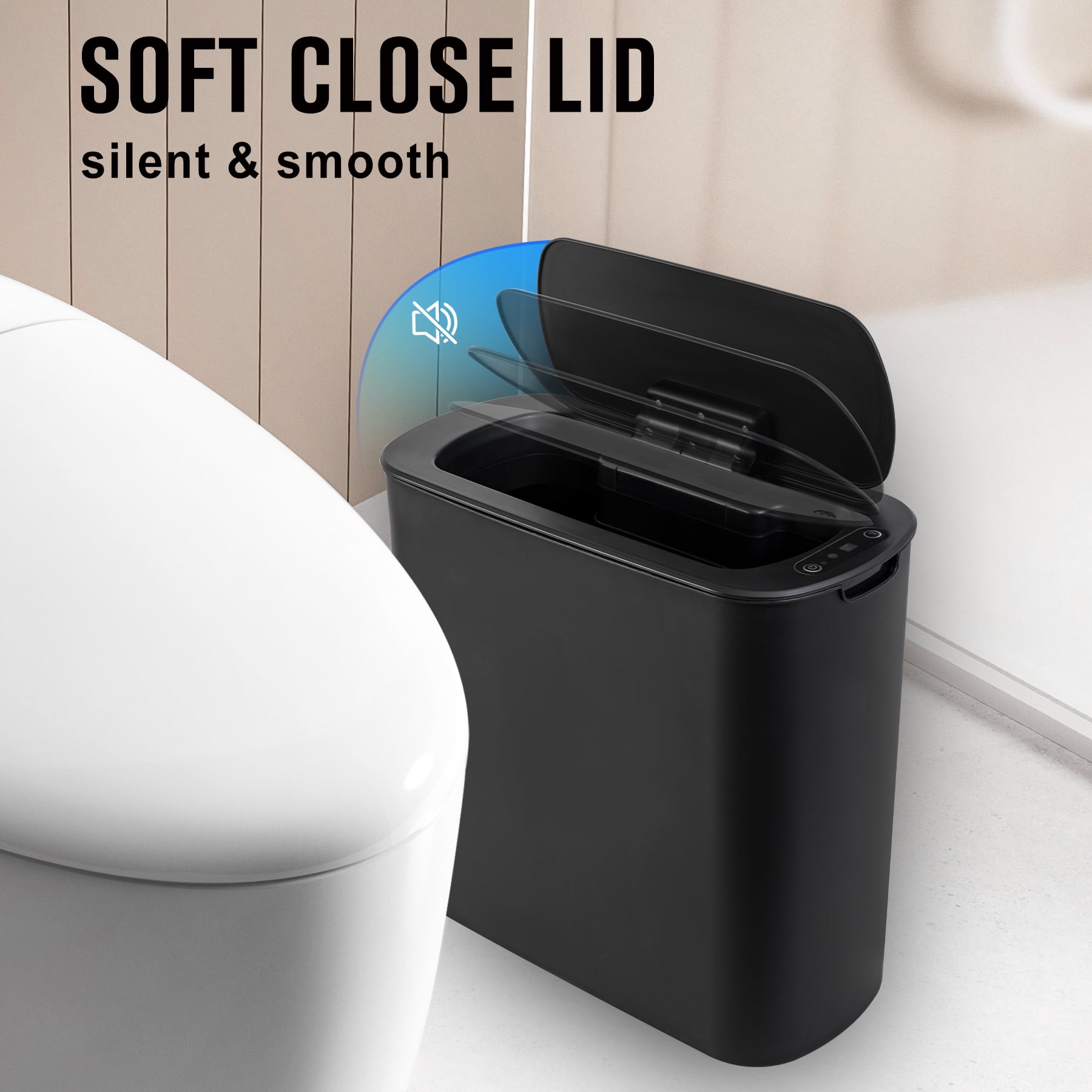 Cesun 2.6 Gallon Trash Can, Touchless Sensor for Bathroom, Office, Rv, Bedroom, Living Room, Black