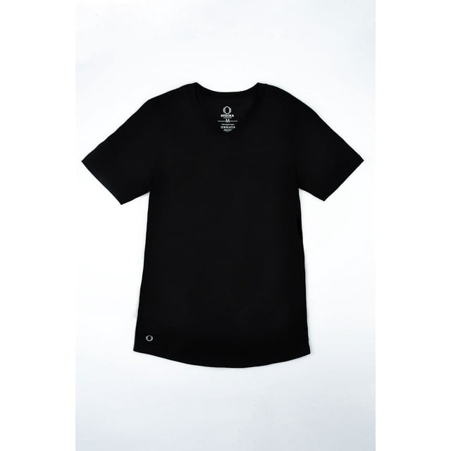 OTECKA T-Shirt à Col en V en Coton Supima pour Homme Coupe Ajustée avec Évacuation de l'Humidité