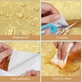 thumbnail image 5 of 10.9 Yards Embossed Floral Kitchen Wallpaper 15.6 Inch Peel and Stick Wallpaper Embossed Aluminum Golden Foil Backsplash Sticker Self Adhesive Contact Paper, 5 of 6