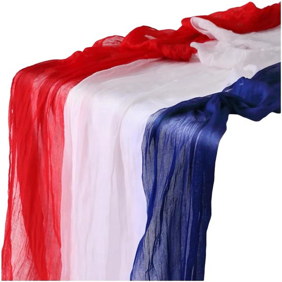 Slccxzc American Flag Table Runner 4th of July 300cm Patriotic Party Decor