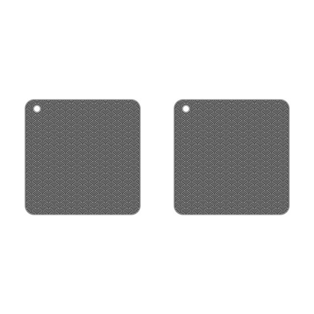 yingyy Napperon Isolant en Silicone, Coussin de Table Antidérapant et Résistant à la Chaleur, Noir, Rond Gris Carré 2 Pcs