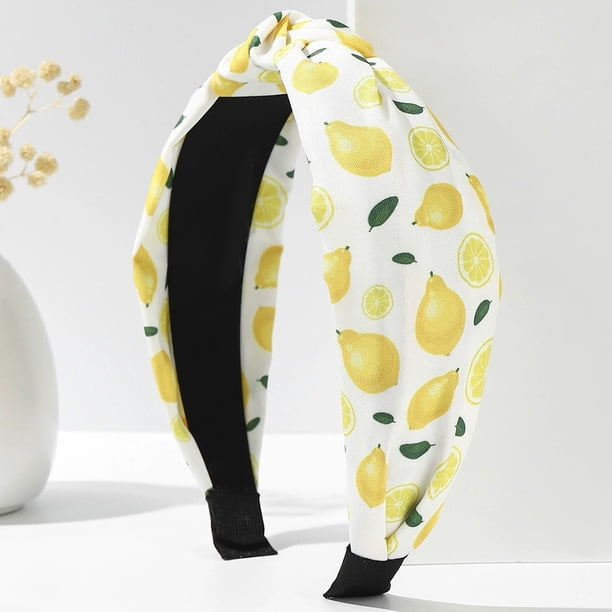 Diadema de limón, diadema anudada para mujer, accesorio para el cabello de frutas, adecuada para que la maestra la use en fiestas y festividades.