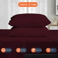 thumbnail image 3 of HNB Store RV Bunk Sheet Set Three - Quarter 1000 TC Egyptian Cotton Camper 4Pcs Sheets & Pillowcase 8" Deep pocket Wine, 3 of 7