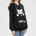 thumbnail image 5 of Pet Pouch Hoodies for Women Fall Winter Long Sleeve Cat Carrier Hooded Sweatshirt Kitten Pouch Pullover Tops, 5 of 8
