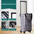 thumbnail image 2 of Collapsible Shopping Cart Folding Portable Bag, Telescopic Storage Bag Stair Climbing Cart,Trolley Tote Bag Shopping Cart with Wheels for Traveling Shopping, 2 of 7