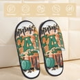 thumbnail image 2 of Fotbe Happy Fall Y'All Pantuflas Peludas para Mujer con Estampado, Zapatillas de Peluche, Zapatos de Invierno para Casa, Uso Interior y Exterior-Medium, 2 of 8