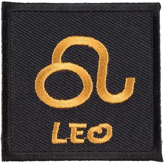 Zodiac Sign Leo Black & Gold Patch, Zodiac Patches