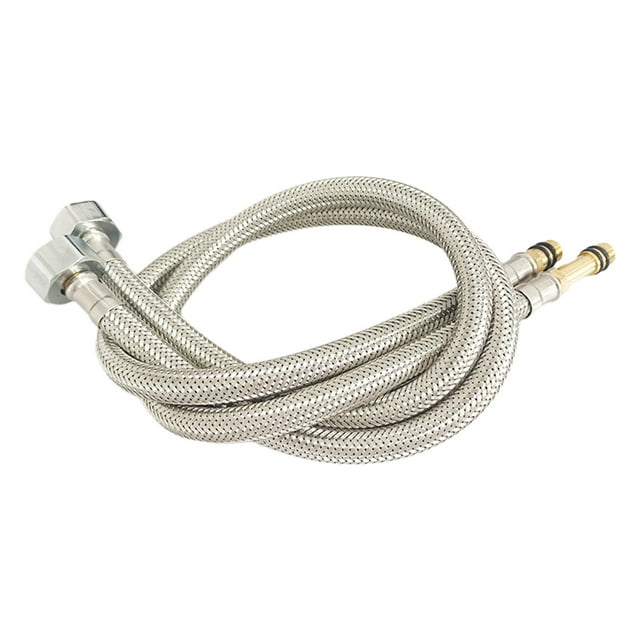 2-Pack 60cm Household Stainless Steel Braided Hose Kitchen Washbasin Hot And Cold Universal Faucet Inlet Pipe