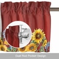 thumbnail image 6 of Pig Sunflowers Valance Curtain for Windows Yellow Flower Bee Farms Animal Oil Painting Rod Pocket Curtain Valances Short Window Treatments Panels for Kitchen Bathroom Laundry Basement 60 x 18 Inch, 6 of 9