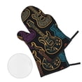 thumbnail image 2 of Electric Guitars Rock Music 4Pcs Oven Mitts and Pot Holders Sets Oven Kitchen Gloves Hot Pads for Cooking BBQ Baking Grilling, 2 of 7