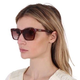 Salvatore Ferragamo Female Adult Crystal Brown Oversize Square