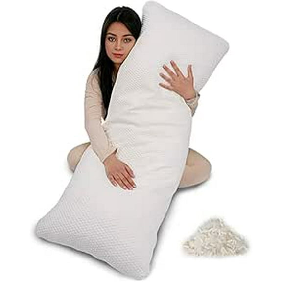 Talatex 3-Zone Adjustable Body Pillow, Natural Latex Ergonomic Support for Full Body, Includes Removable Ultra-Cooling Pillowcase, 20x54 Inches