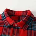 thumbnail image 5 of Toddler Kids Boys Girl Button Up Shirt Cute Plaid Print Long Sleeves Casual School Uniform Top Shirt Shacket Jackets 6M-5Y Red, 5 of 7