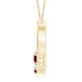 thumbnail image 2 of ANGARA Natural Ruby and Diamond Circle Journey Pendant in 14K Yellow Gold for Women (Size-3.2mm) | July Birthstone, Birthday, Anniversary, Jewelry Gift for Women | Natural Ruby Necklace, 2 of 9