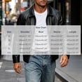 thumbnail image 3 of Sevevn Men's Lapel Collar Faux Leather Jacket Full Zip Casual Minimalist Moto Biker Coat with Pockets Black S, 3 of 4