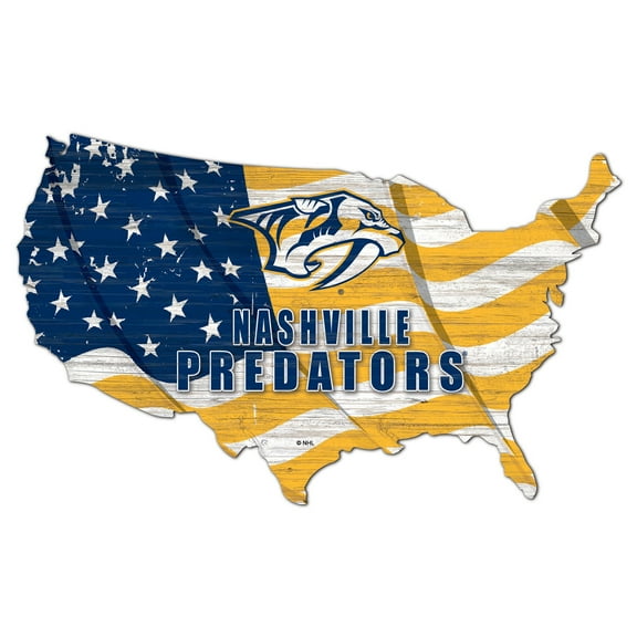 Nashville Predators USA Flag Cutout Sign