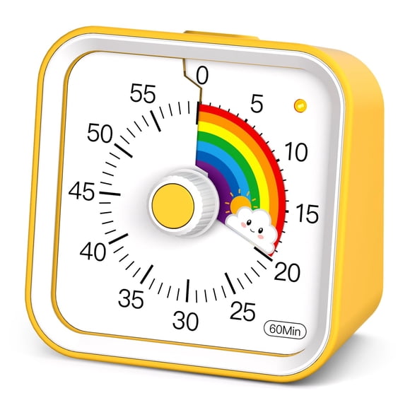 Infpokid Temporizador Visual Para Niños Con Función De Pausa Lindo Temporizador Silencioso Con Arco Iris Para Aula Enseñanza Tarea Cocina 60 Minutos Cuenta Regresiva Gestión Del Tiempo Para Tdah (Arco