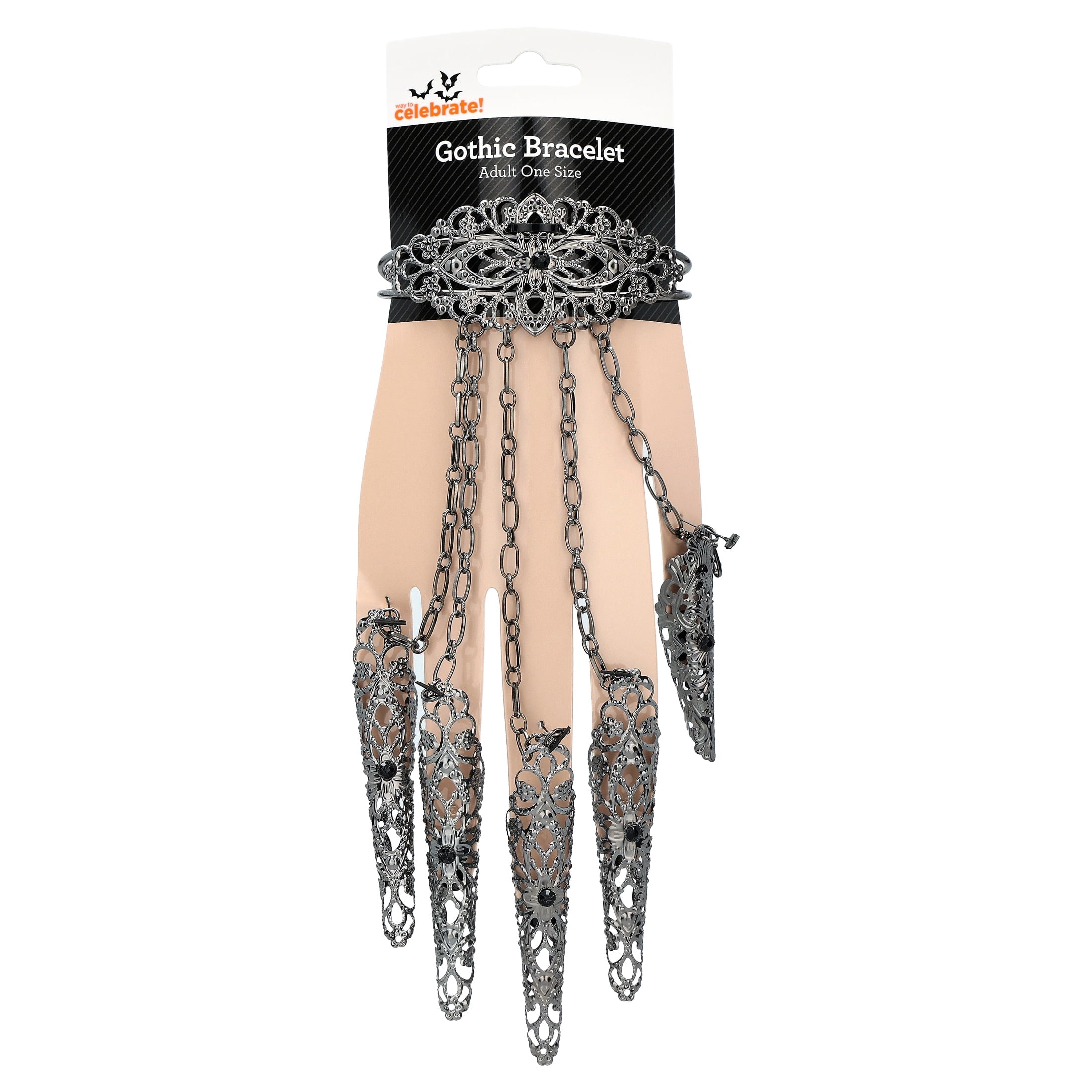 Gothic Bracelet Costume Accessory for Adults, Silver, Halloween by Way To Celebrate