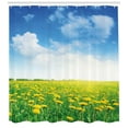 thumbnail image 3 of Ambesonne Green Shower Curtain, Field Grassland, 69"Wx84"L, Green Blue Yellow, 3 of 3
