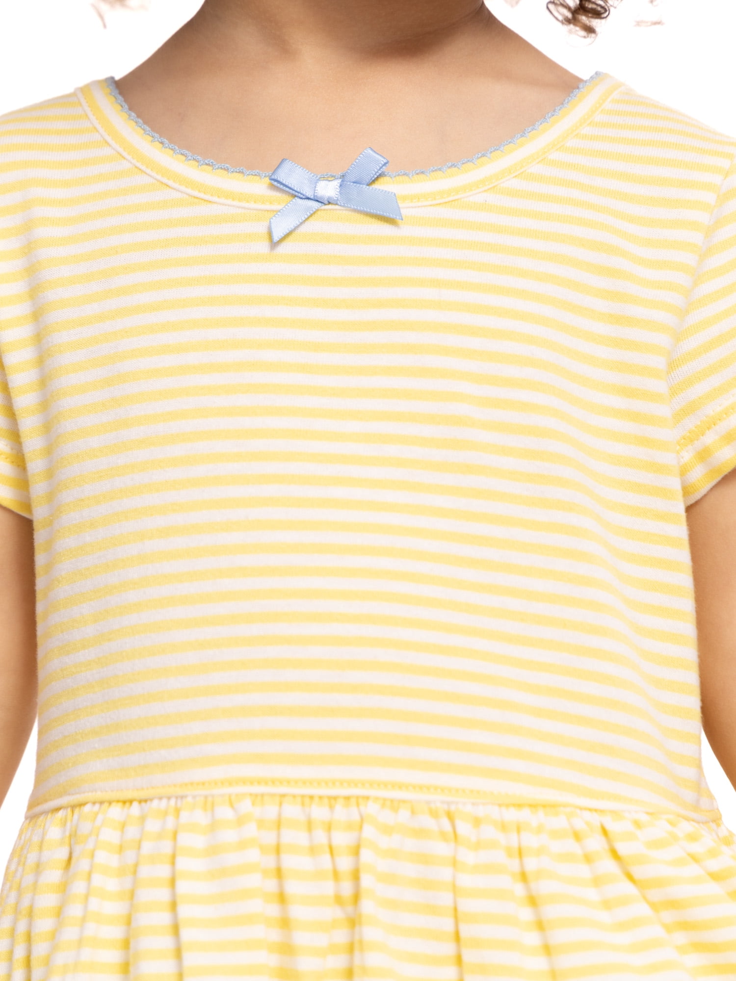 Bluey Toddler Girl Short Sleeve Striped Dress with Graphic Pockets, Sizes 12M-5T